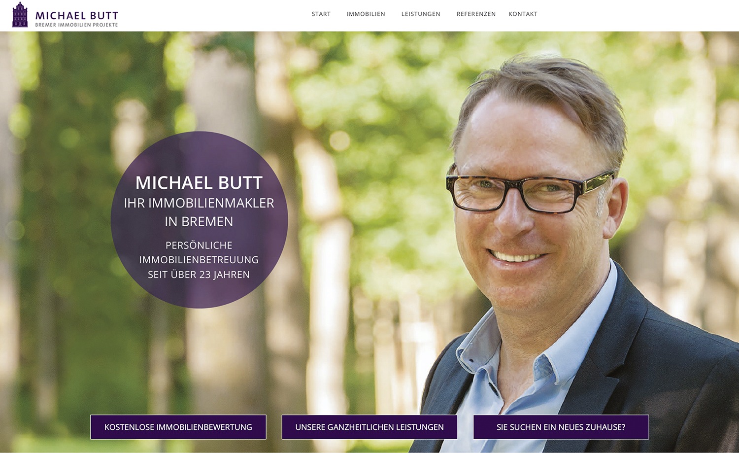 Referenz Relaunch Unternehmens-Webseite Immobilienmakler Butt - Bremer Immobilien Projekte